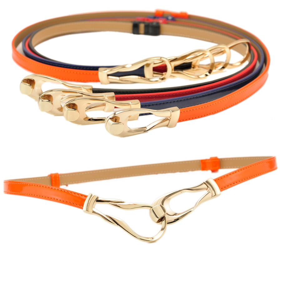 Color hyper genuine leather japanned leather thin belt adjust exquisite hanging buckle women's belt lengthen