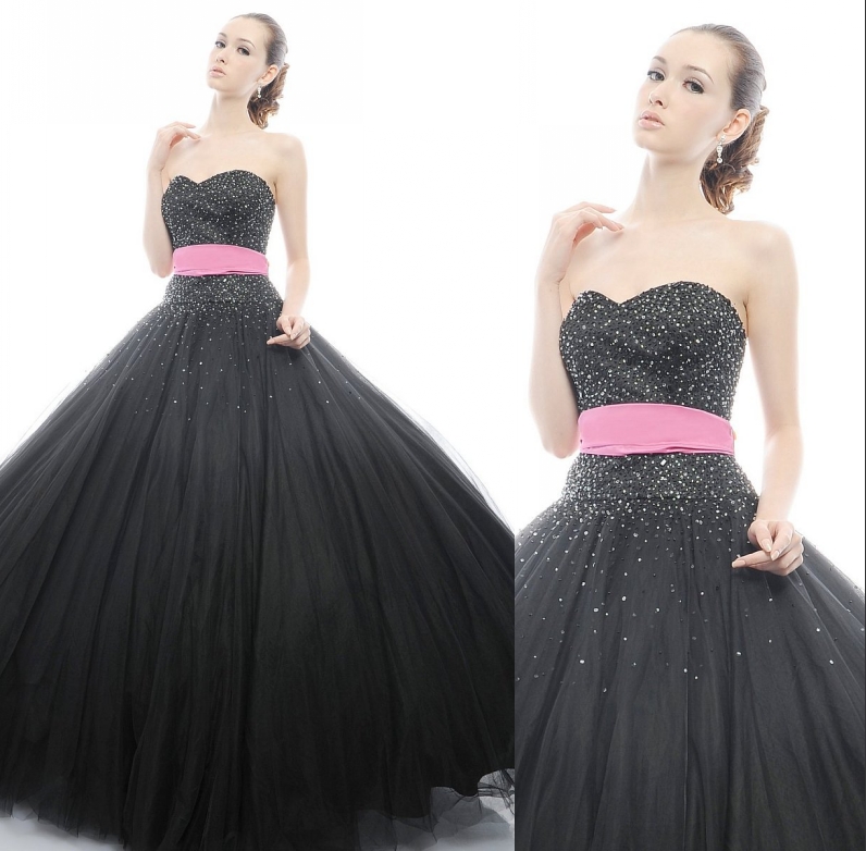 Color yarn formal dress evening dress princess prom dress black dress hz05