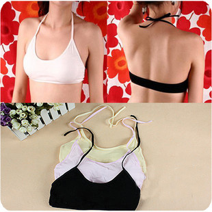 Colorful candy color tube top lacing bra halter-neck type tube top cotton small vest