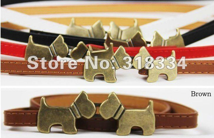 Colorful Fashion Buckle adjustment Waistband PU Leather Waist Slinder  Belt  dog Free Shipping 20 Pcs/lot