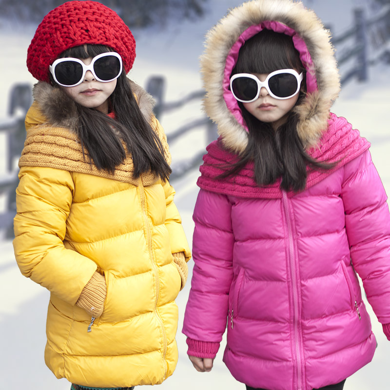 Colorful pig children's clothing child wadded jacket fashion cape female child medium-long wadded jacket outerwear f-5095