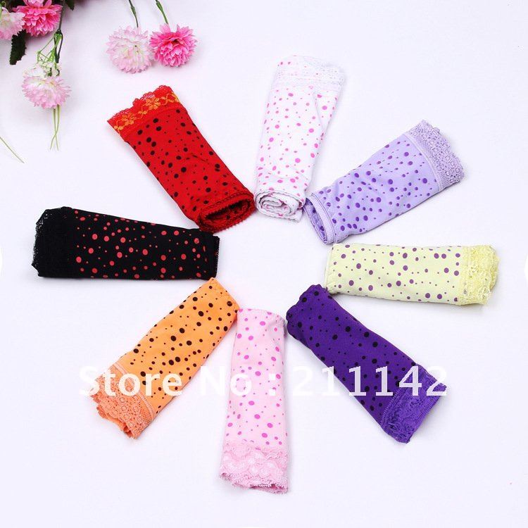 Colors Sexy Polka Dot Bow lace panties underwear women 24 Pcs/lot Free Shipping