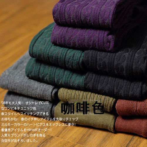 Colors Winter wild colored linen pattern cotton pantyhose