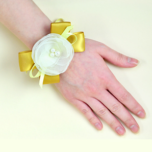 Colour bride camellia silk yarn wrist length flower the wedding champagne color wedding pregnantwith hand flower