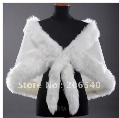 Comfort Faux Fur Pearl Shrug Cape Stole Wrap Shawl Wedding Bridal Accessories