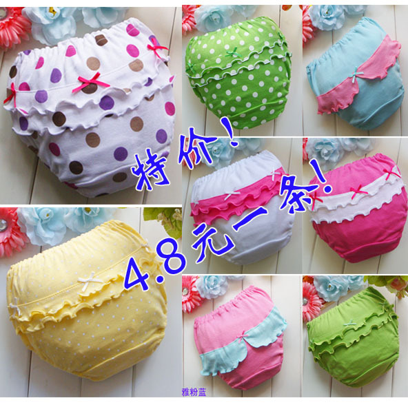 Comfortable all-match 100% cotton child laciness pants bread female child panties shorts legging