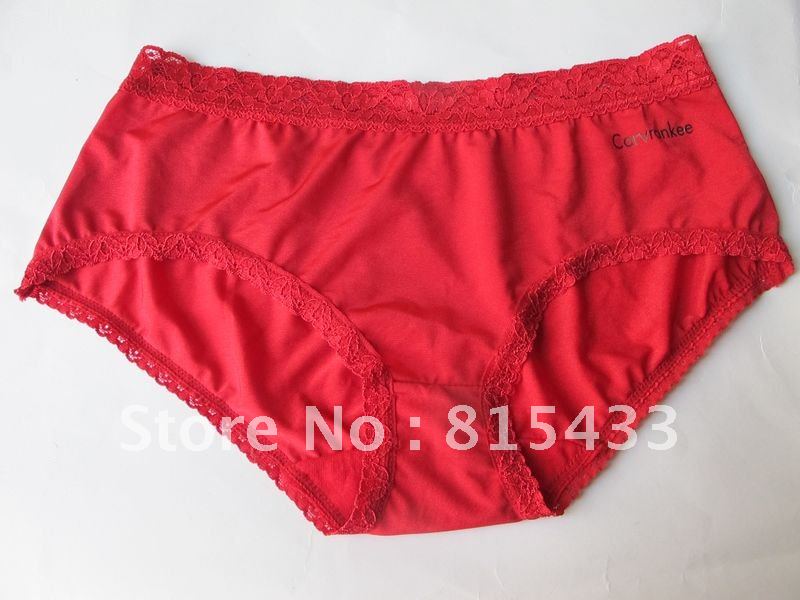 Comfortable Red Translucent Panties Underwear Full Lace