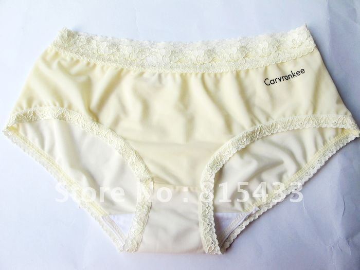 Comfortable Yellow Translucent Panties Underwear Full Lace