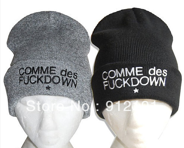 COMME DES FUCKDOWN   Beanies ,winter skullies,knit caps crylic materail 25pcs/lot BEANIE hats