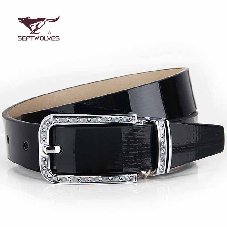 Commercial SEPTWOLVES women's casual pin buckle genuine leather strap h8157000