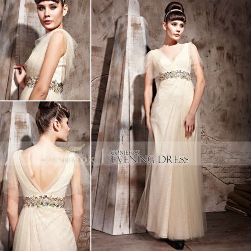 Coniefox V-Neck Elegant Dress For Graduation Celebration 81151