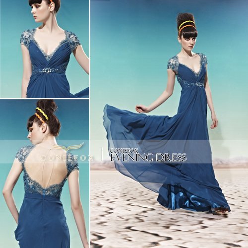 Coniefox V-Neck Fashionable Elegant Evening Gowns 58018