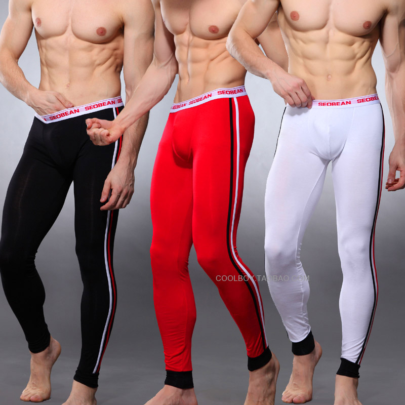 Consmile underwear seobean male long johns tight legging male thin bags underpants