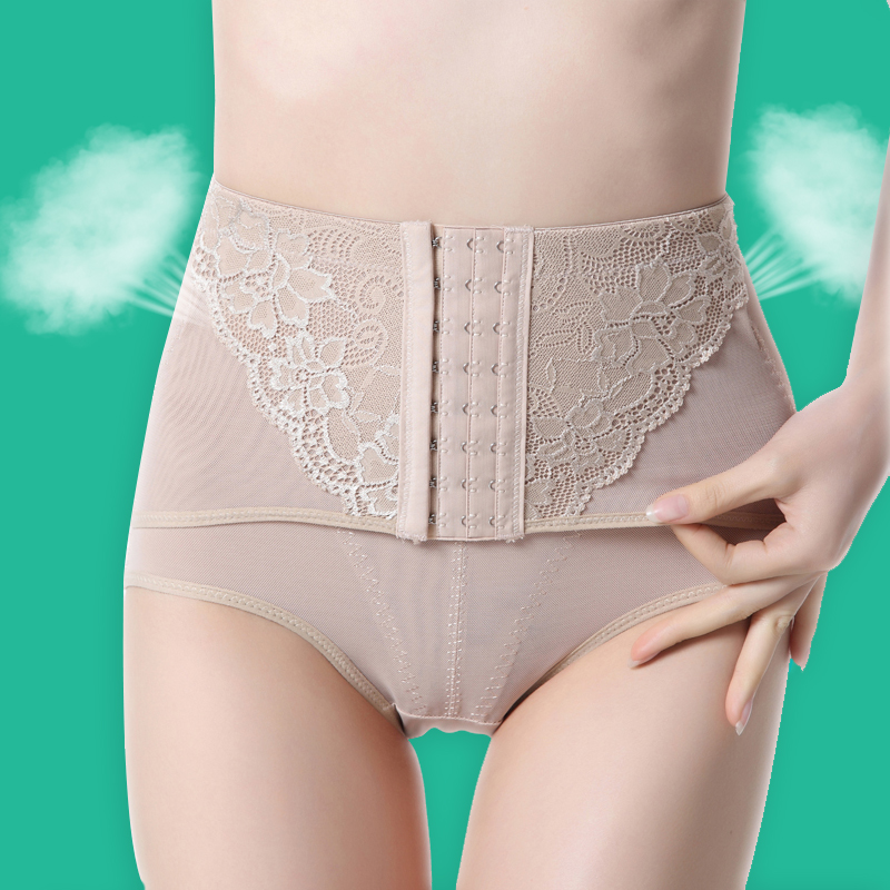 Contraposing seamless mid waist abdomen drawing panties body shaping pants strengthen butt-lifting pants female summer