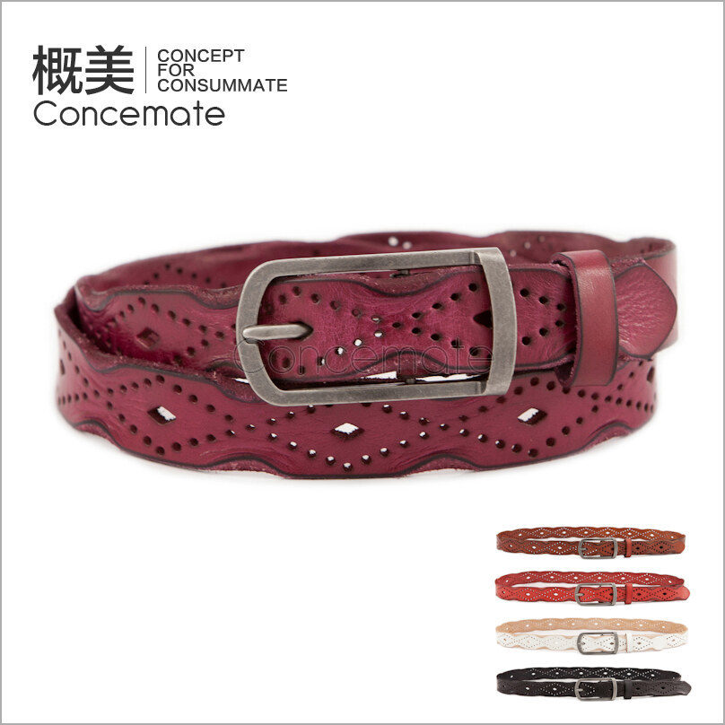 Cool casual all-match genuine leather strap first layer of cowhide women's thin belt unisex strap c541