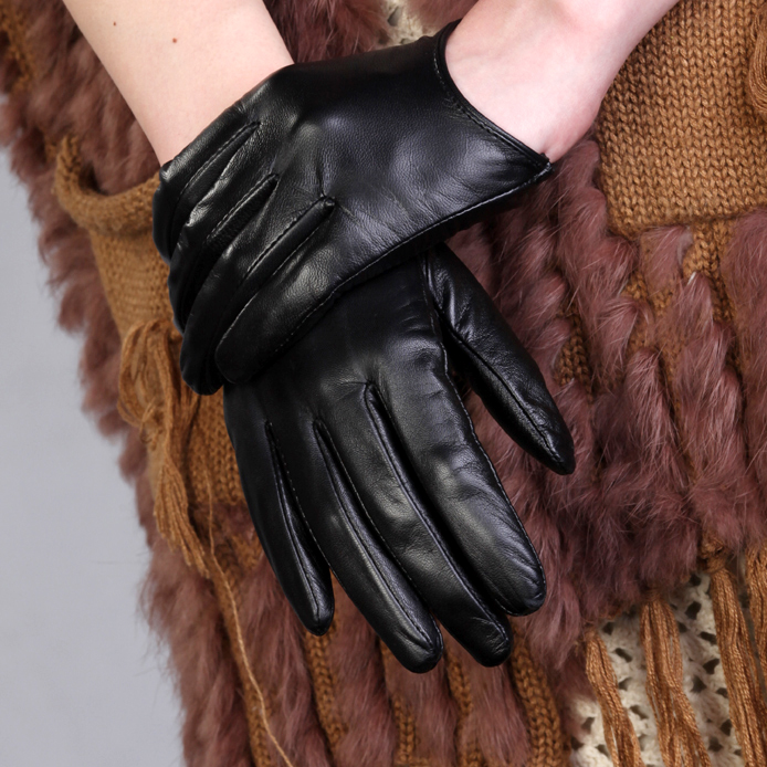 Cool women's thin suede genuine leather gloves hip-hop l098n