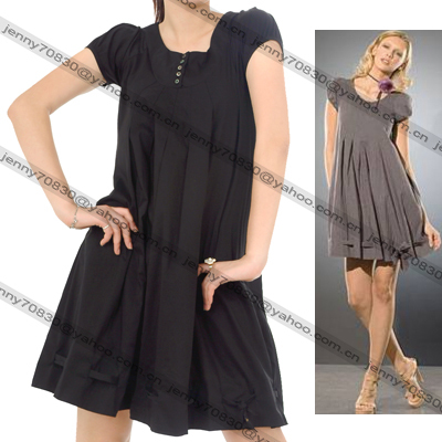 Cop copine women Stylish Dress Robe "GOMORA" size T36 38 black and khaki  NWT *  9033