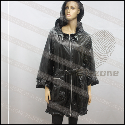 Cop.copine women Stylish thin Windbreaker coat SOHO  Black  T40  NWT  * T9247