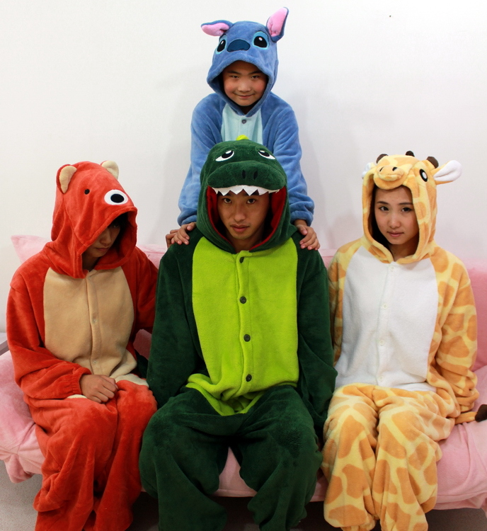 Coral fleece animal cartoon one piece sleepwear stitch LACOSTE rabbit thatmany lovers thickening