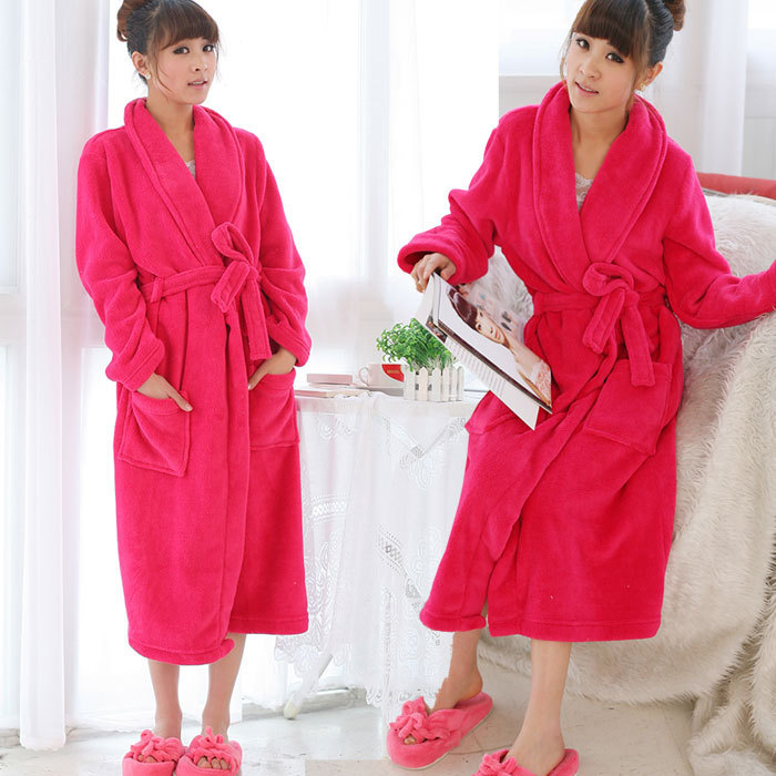 Coral fleece male women's lovers robe sleepwear bathrobes autumn and winter