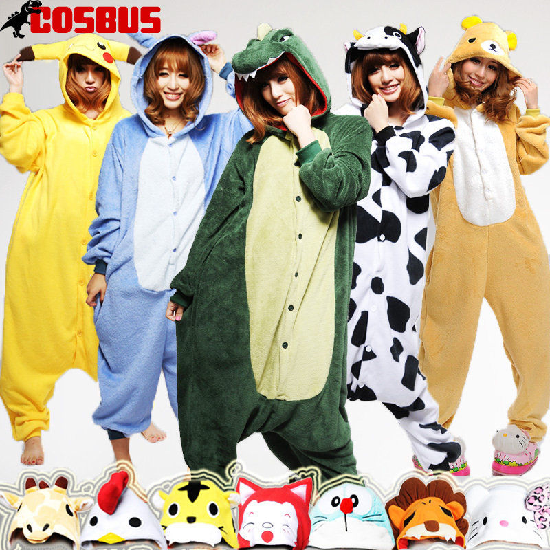 Coral fleece sleepwear stitch cartoon animal one piece lounge lovers autumn and winter thickening