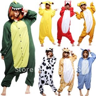 Coral fleece sleepwear thatmany stitch cow one piece lovers lounge