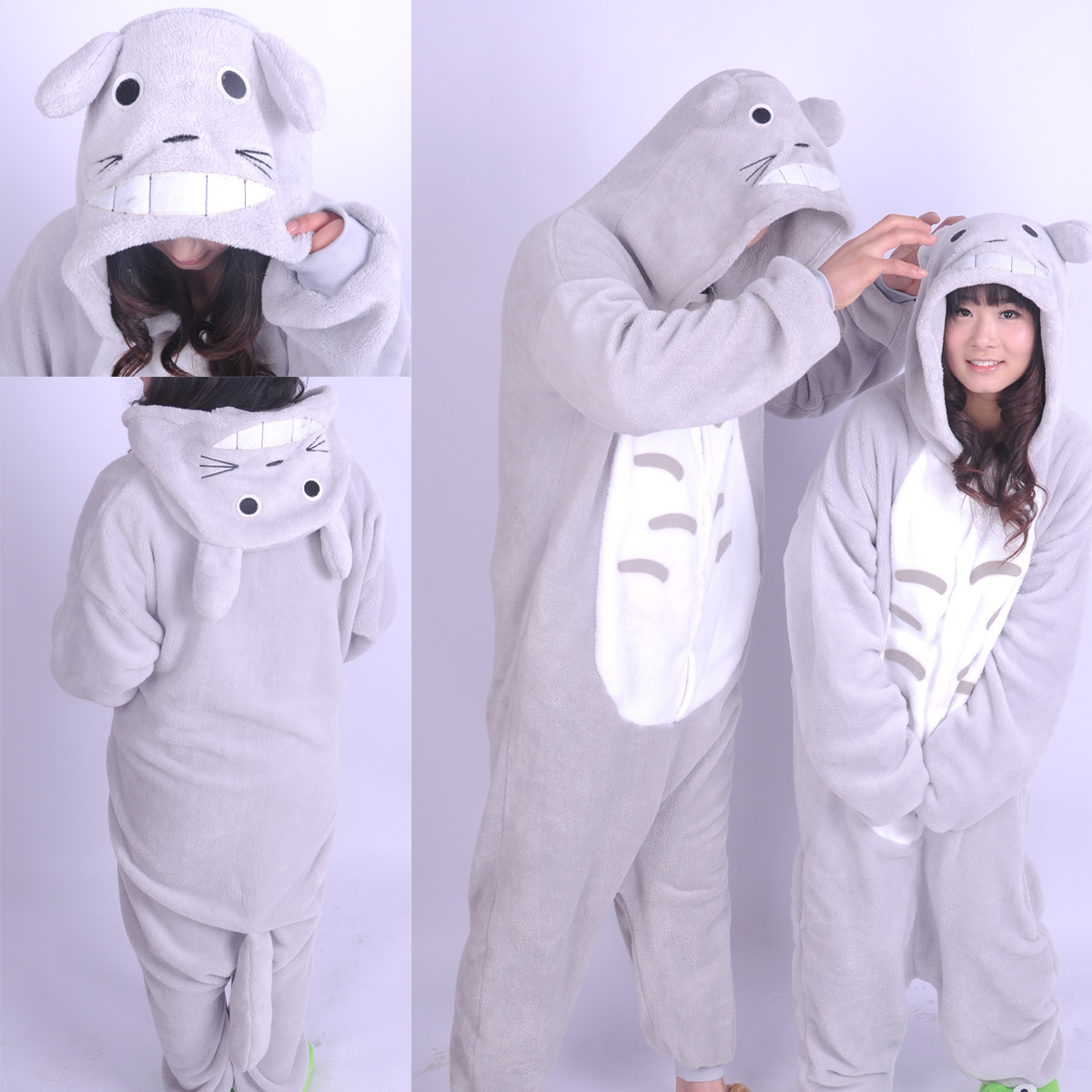 Coral fleece totoro cartoon animal  lovers sleepwear male Women L038