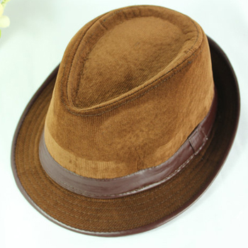 Corduroy hat vintage jazz hat winter hat autumn and winter fedoras british style
