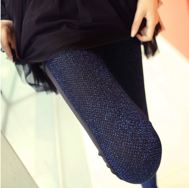 Core wire shift up thin paragraph Skinny sexy pantyhose,Bright silk imitation leather stitching render nine minutes of pants