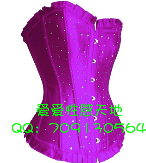 Corset bra vest bone clothing sparkling diamond royal shapewear sexy shaper purple 804