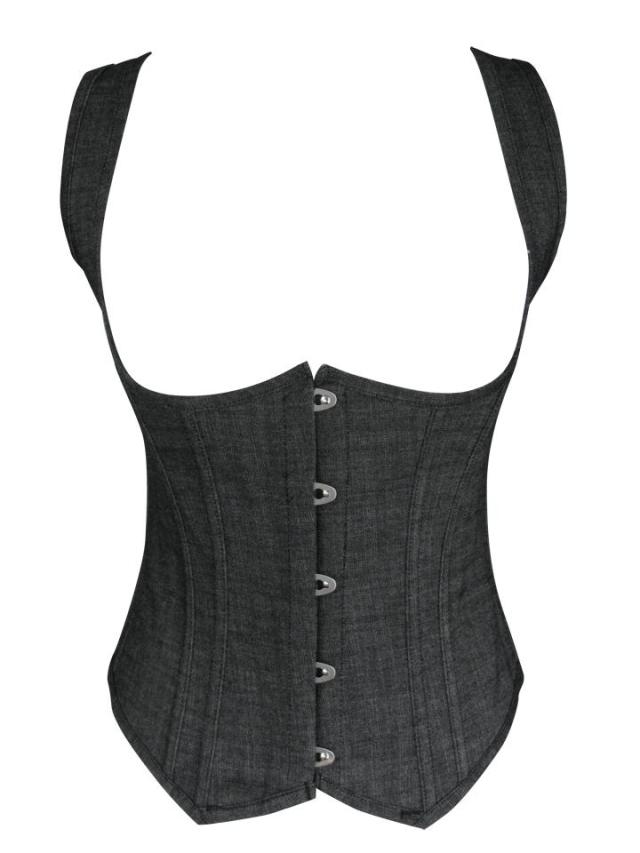 Corset bra vest denim royal shapewear sexy shaper black 1047