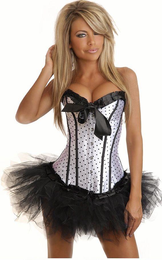 Corset bra vest dot royal sexy shapewear shaper white 1045