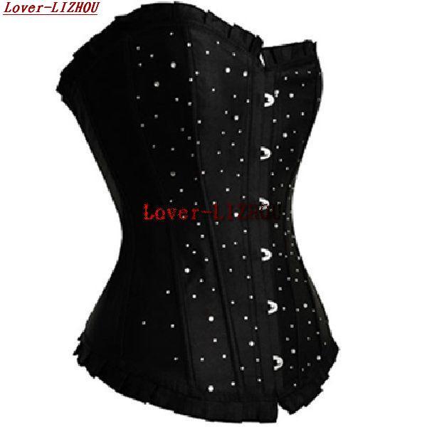 Corset formal dress basic tiebelt royal corset abdomen drawing tiebelt vest body shaping cummerbund black with diamond
