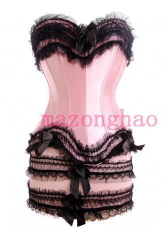 Corset lace decoration miniskirt shapewear royal shaper cummerbund tiebelt bra piece set