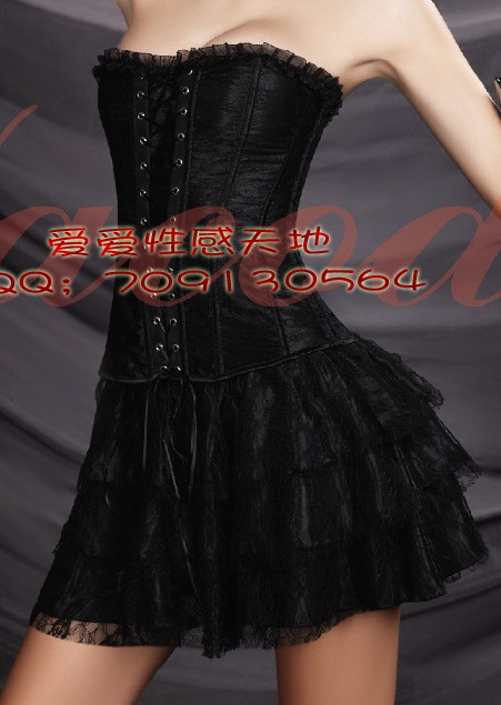 Corset luxury royal shapewear black sexy shaper short skirt piece set 2162