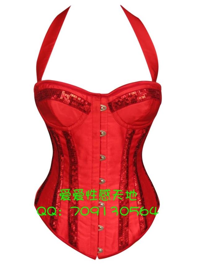 Corset paillette royal shapewear sexy shaper steel vest spaghetti strap straitest 1012