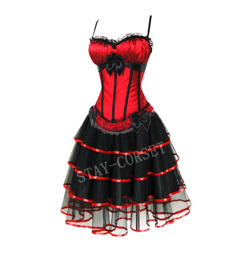 Corset royal corset plastic belt red stripe yarn full dress abdomen drawing pad bra cosplay