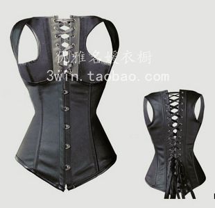 Corset shaper abdomen drawing tiebelt of recitification black belt clip cummerbund leather