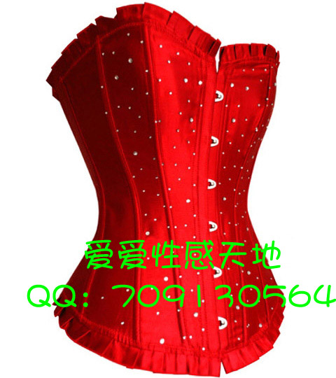 Corset sparkling diamond royal shapewear rhinestones vest sexy shaper red 804