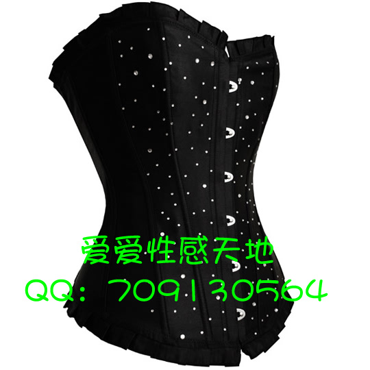 Corset tight vest rhinestones royal sexy shapewear shaper black 804