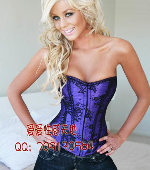 Corset vest bone clothing royal purple sexy shapewear shaper 014