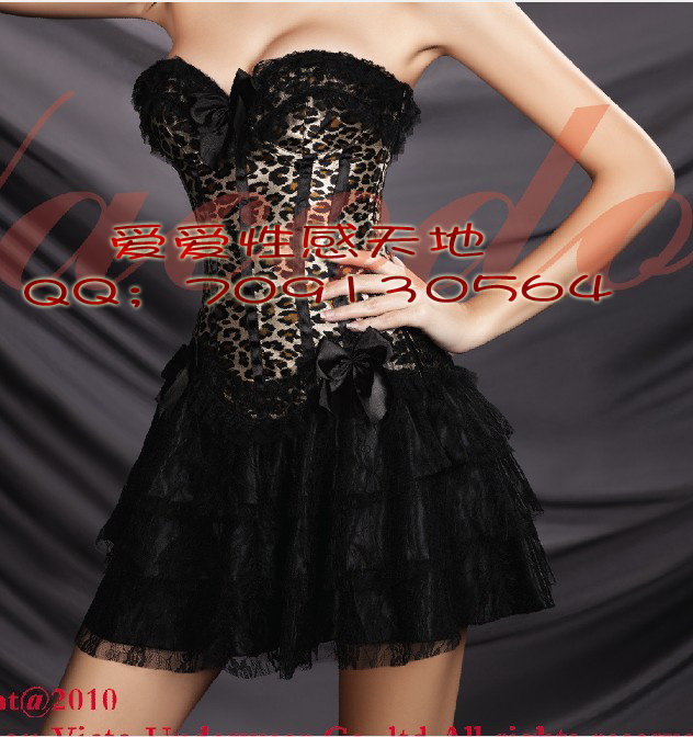 Corset vest sexy fashion royal shapewear shaper tulle dress leopard print shapewear 068