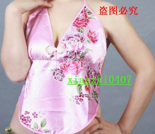 Costume adult underwear set sexy sleepwear women's bellyached chinese style peony flowers