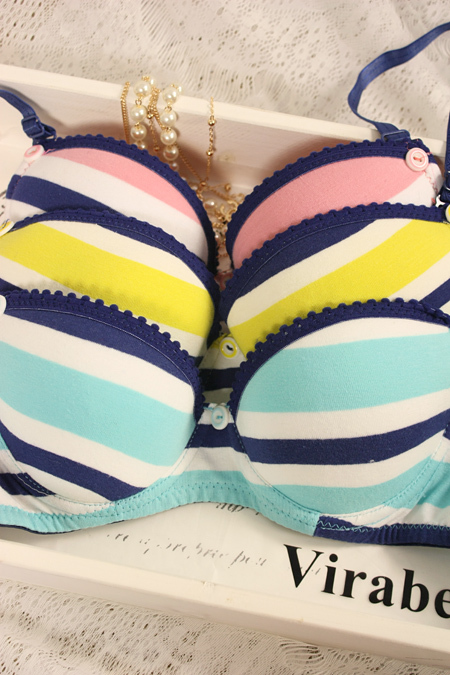 Cotton 100% 3 breasted adjustable push up bra sweet juniors series bra underwear set 2005