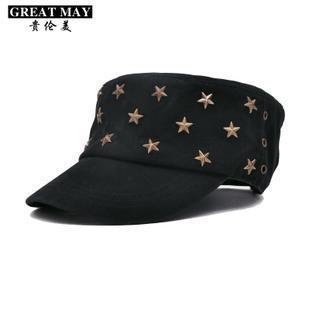 Cotton cloth five-pointed star rivet military hat casual male women's cadet cap