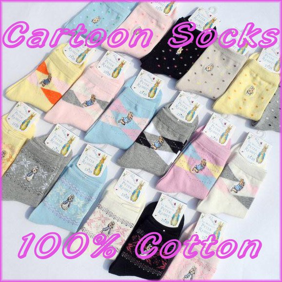 cotton dimond plaid female socks 100% cotton knee-high   mid waist socks