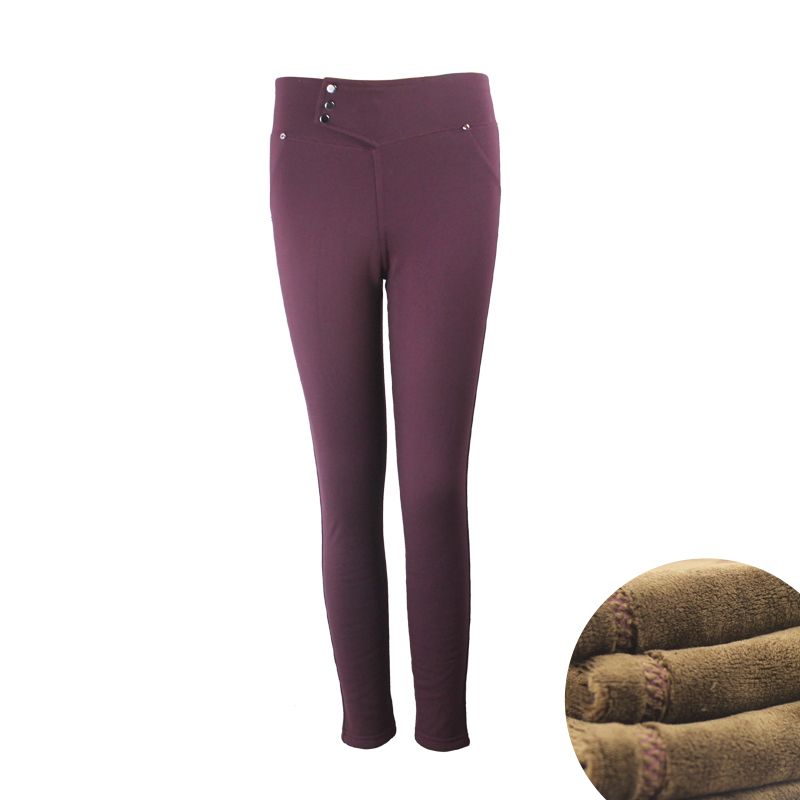 Cotton female long casual pants legging high-elastic plus velvet thickening warm pants separate fashion