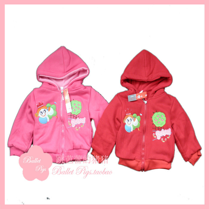 Cotton hooded 100% female child thermal winter outerwear children's clothing