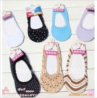Cotton low cut ped sock, invisible socks / lady socks / flower socks  068