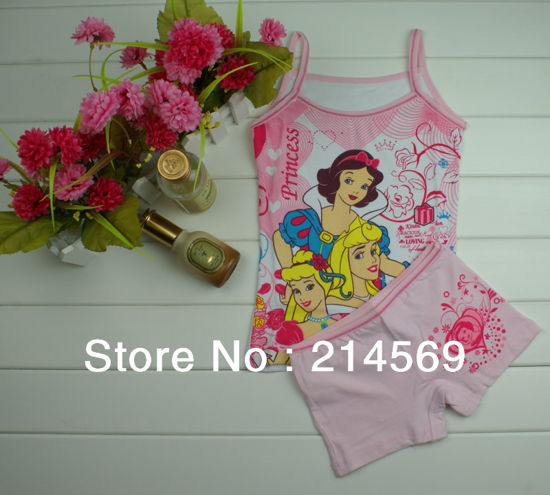Cotton Lycra underwear suits / children's cartoon series  girls vest and pants / home furnishing service / free shipping